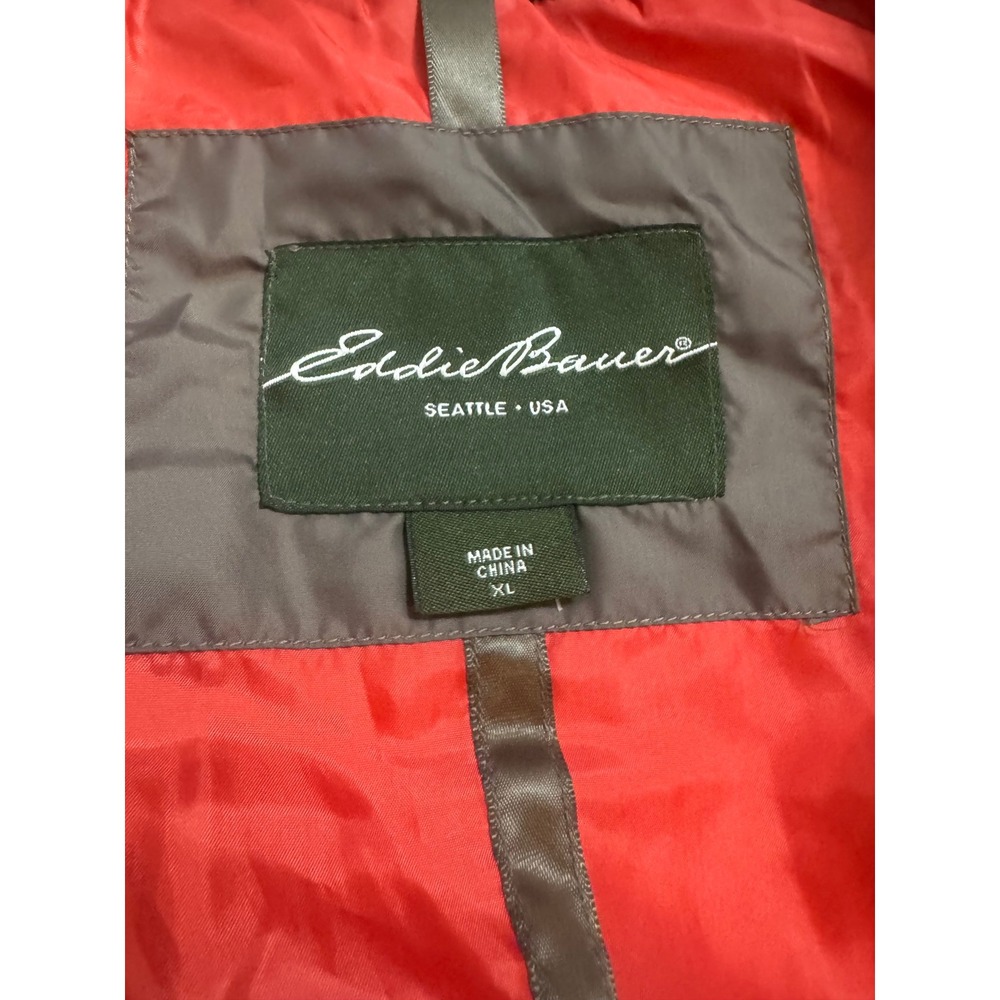 Eddie Bauer EB550 Premium Goose Down‎ Vest Gray Red Sherpa Collar Puffer  XL - Picture 6 of 7